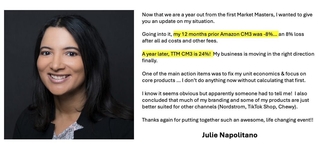 Julie Napolitano's written testimonial